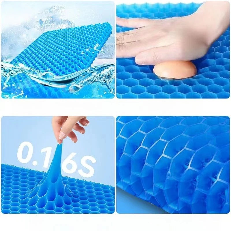 Seat Cushion - Cool Honeycomb Gel for Summer - Car Seat Cushion - Soft Cooling Thick Cushion for Home Office